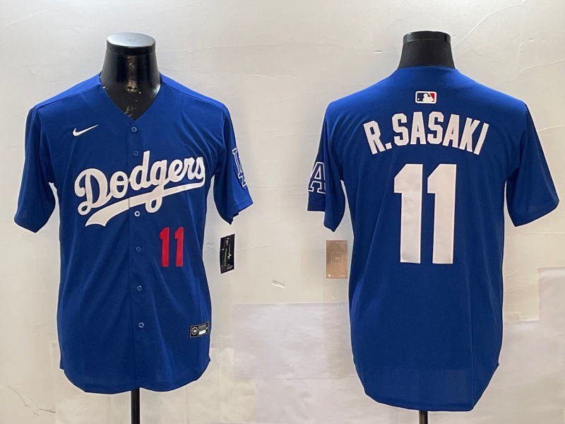 Men Los Angeles Dodgers #11 R Sasaki blue 2025 MLB nike jersey style 2->los angeles dodgers->MLB Jersey